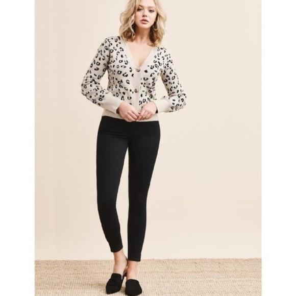 Dynamite Sweaters - Leopard Print Button-Up Cardigan by Dynamite